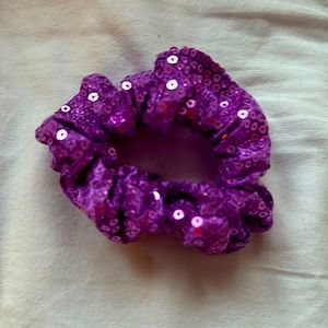 Purple sequin scrunchie